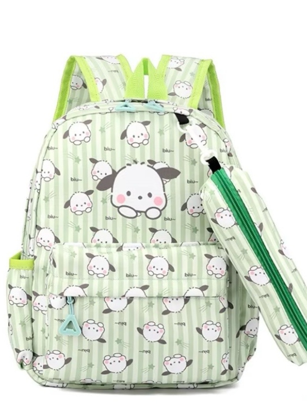 Cute Green Cartoon dog mini Kids Backpack with Pencil Case